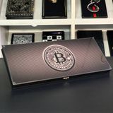 Szklany backgammon "Bitcoin", GrossMeister, 61&times;27&times;5 cm, art. 250011, Szary
