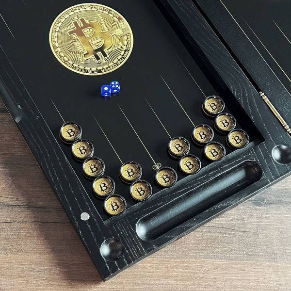 Backgammon with glass "Dollar", GrossMeister black, 64&times;30х8 cm, art. 270016, Assorts