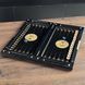 Backgammon with glass "Dollar", GrossMeister black, 64&times;30х8 cm, art. 270016, Assorts