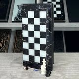 Шахи-нарди зі склом "Золотий Мармур", GrossMeister чорні, 50&times;24 см, арт. 270051 270051 фото