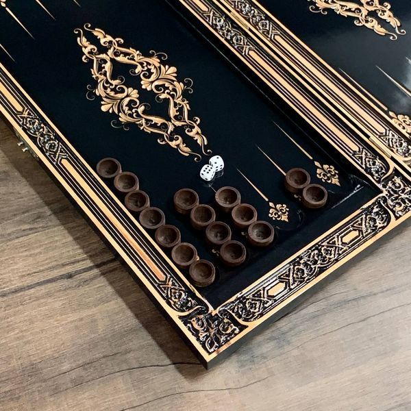 Backgammon made of wood "Labyrinth", 60&times;28&times;8 cm, art. 193029, Black