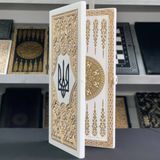 Нарды из белого камня "Тёмный тризуб" 60&times;30&times;5 см 190605 фото