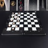 Шашки-шахи-нарди зі склом "Класика", GrossMeister чорні, 60&times;30 см, арт. 270031Ш 270031Ш фото