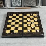 Шашки-шахи-нарди зі склом "Козак", GrossMeister чорні, 50&times;24 см, арт. 270043 270043Ш фото
