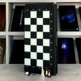 Backgammon chess set with glass "Classic", GrossMeister black, 60&times;30 cm, art. 270047, Black & white